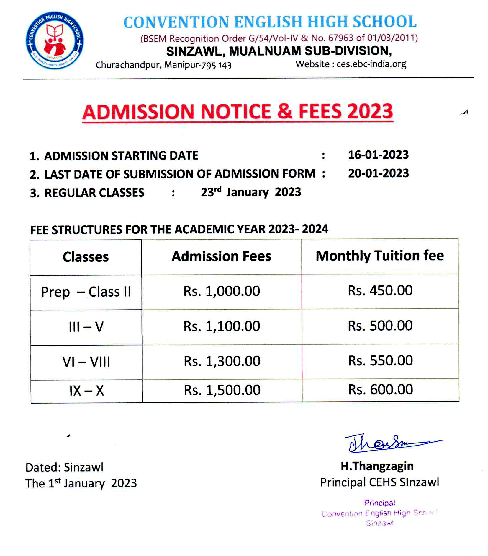 Fee Structure